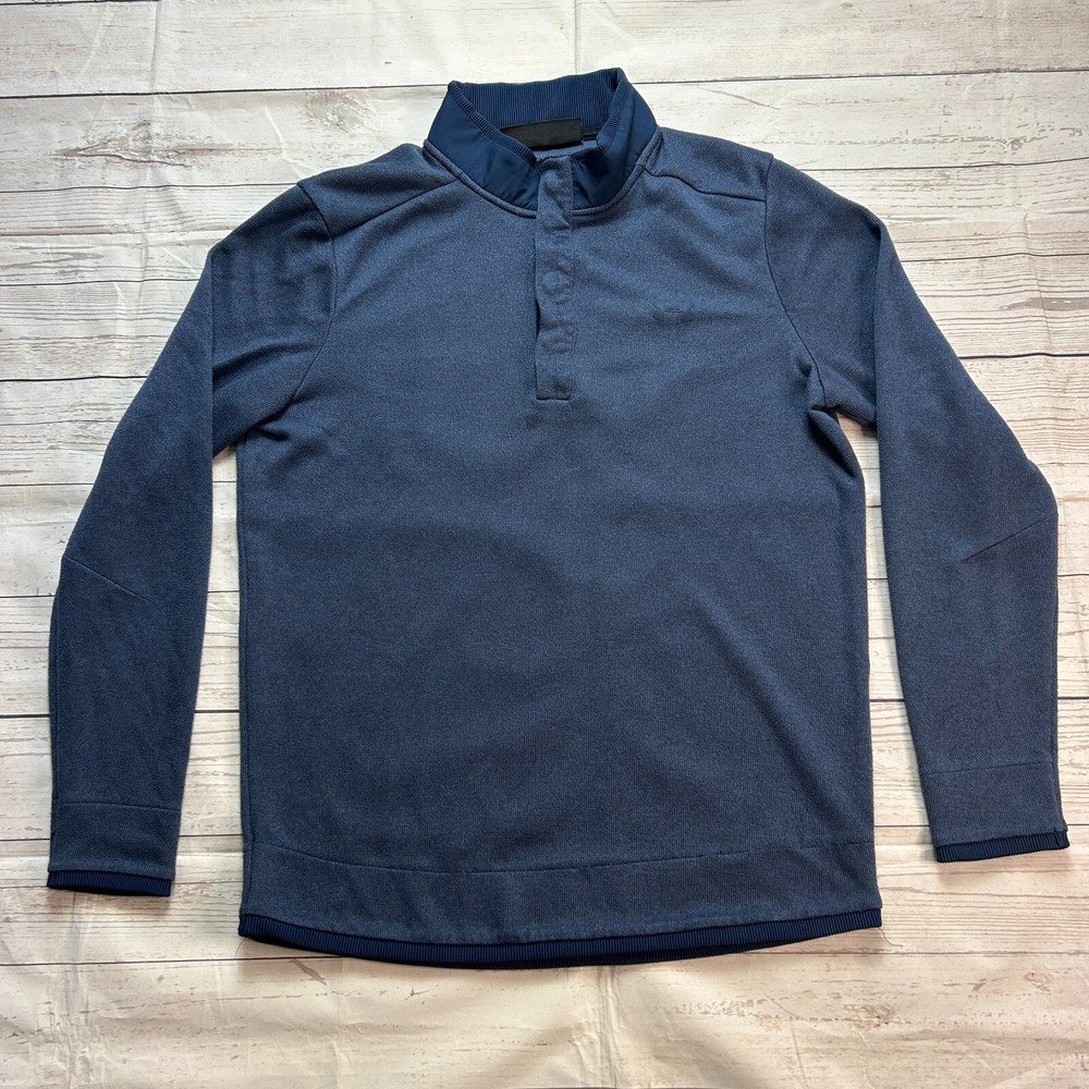 Under‎ Armour Golf Blue Loose Cold Gear Quarter Snap Pullover Men's Size Medium
